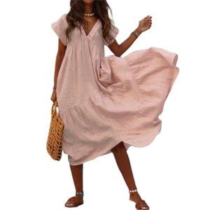 Peach Cotton Summer Maxi, Size S NWT